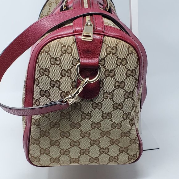 100% Auth Gucci Canvas Vintage Boston Satchel Bag - Picture 4 of 15